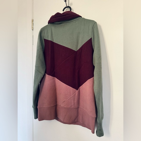 Sweat Twik Simons col tunnel Colour block tunnel-neck sweatshirt chandail winter - Picture 3 of 3